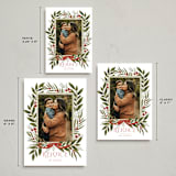 "Snowberry Wreath" - Holiday Cards in Poinsettia by Wildfield Paper Co - Formats Available