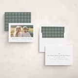 "Winter Daisy" - Holiday Cards in Fir by Wildfield Paper Co - Assembled