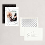 "Sweeping Script" - Holiday Cards in Charcoal by Melanie Severin - Assembled