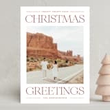 "Modern Editorial" - Holiday Cards in Cranberry by Ekko Studio - Front