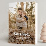 "We tried." - Holiday Cards in Snowy Night by Itsy Belle Studio - Folded Card