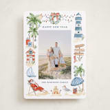 "Beach Holidays" - Holiday Cards in Sea Salt by Sarah Knight - Front