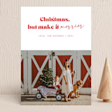 "Christmas Merrier" - Holiday Cards in Cherry by Anna Elder - Front