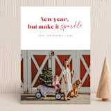 "Christmas Merrier" - Holiday Cards in Cherry by Anna Elder - Front