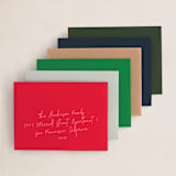 "Christmas Merrier" - Holiday Cards in Cherry by Anna Elder - Premium Envelope Options
