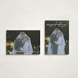 "Merry Christmas Script" - Holiday Cards in Snow by Kristen Magee - Photo Orientation Options