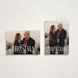 "So Elegant" - Holiday Cards in Snow by GeekInk Design - Photo Orientation Options