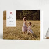 "Bow Tag" - Holiday Cards in Poinsettia by Kelly Williams - Folded Card