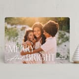 "And Bright" - Holiday Cards in Snow by Pixel and Hank - Front