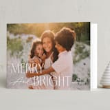 "And Bright" - Holiday Cards in Snow by Pixel and Hank - Folded Card