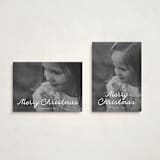"Script Note" - Holiday Cards in Cotton by Baumbirdy - Photo Orientation Options