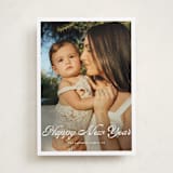 "Scripted Greeting" - Holiday Cards in Snow by Devika Keskar - Front