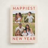 "Chic Blessings" - Holiday Cards in Poinsettia by Carolyn MacLaren - Front