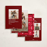 "Minimal Type" - Holiday Cards in Cardinal by Owl and Toad - Back of Card Options