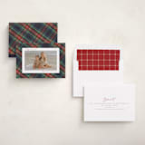 "Christmas tartan" - Holiday Cards in Flannel by Wildfield Paper Co - Assembled