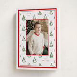 "Little Trees" - Holiday Cards in Candy Cane by Corinne Malesic - Folded Card