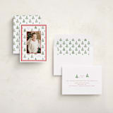 "Little Trees" - Holiday Cards in Candy Cane by Corinne Malesic - Assembled