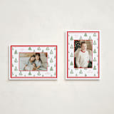 "Little Trees" - Holiday Cards in Candy Cane by Corinne Malesic - Photo Orientation Options