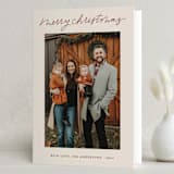 "Lettered Merry Christmas" - Holiday Cards in Mulled Wine by Kristen Magee - Folded Card