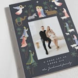 "O Come Let Us Adore Him" - Holiday Cards in Midnight by Jamie Alexander - Detail