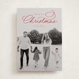 "Swirl Script" - Holiday Cards in Candy Cane by Everett Paper Goods - Front