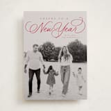 "Swirl Script" - Holiday Cards in Candy Cane by Everett Paper Goods - Front