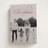 "Swirl Script" - Holiday Cards in Candy Cane by Everett Paper Goods - Folded Card