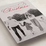 "Swirl Script" - Holiday Cards in Candy Cane by Everett Paper Goods - Detail