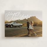 "Retro Slant" - Holiday Cards in Snow by Everett Paper Goods - Front