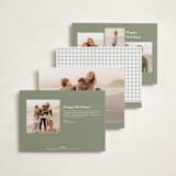 "Retro Slant" - Holiday Cards in Snow by Everett Paper Goods - Back of Card Options