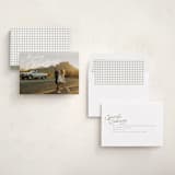 "Retro Slant" - Holiday Cards in Snow by Everett Paper Goods - Assembled