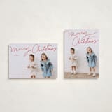 "Off Script" - Holiday Cards in Cherry by Annie Clark - Photo Orientation Options