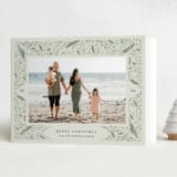 "Winter Greenery" - Holiday Cards in Sage by Amy Payne - Folded Card