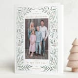 "Foliage Framing" - Holiday Cards in Sage by Petra Kern - Folded Card