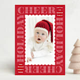 "Cheer" - Holiday Cards in Holly Berry by Leah Bisch - Front