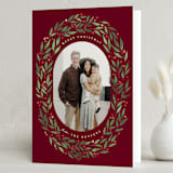 "Folksy Christmas" - Holiday Cards in Mulled Wine by Brooke Chandler - Folded Card
