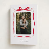 "Bow" - Holiday Cards in Crimson by Olivia Kanaley Inman - Folded Card