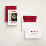 "Bow" - Holiday Cards in Crimson by Olivia Kanaley Inman - Assembled