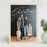 "Classic Script" - Holiday Cards in Cream by Nicole Walsh - Front