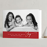 "abounding joy" - Holiday Cards in Candied Apple by Melanie Kosuge - Folded Card