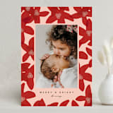 "Festively Floral" - Holiday Cards in Crimson by Carrie Moradi - Front
