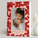 "Festively Floral" - Holiday Cards in Crimson by Carrie Moradi - Folded Card