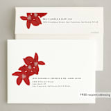"Festively Floral" - Holiday Cards in Crimson by Carrie Moradi - FREE Recipient Addressing