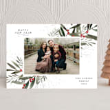 "Holly Branches" - Holiday Cards in Snow by Lissabeth Anglin - Front