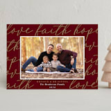 "Scripted" - Holiday Cards in Poinsettia by Oma N. Ramkhelawan - Front