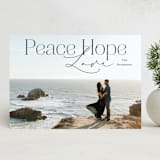 "Peace Hope Love" - Holiday Cards in Coal by Rebecca Durflinger - Front
