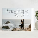 "Peace Hope Love" - Holiday Cards in Coal by Rebecca Durflinger - Folded Card