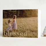 "Beautifully Blessed" - Holiday Cards in Snow by Ashley Iwafuchi - Folded Card