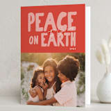 "Modern Peace" - Holiday Cards in Candy Cane by Hudson meet Rose - Folded Card