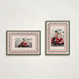 "Festive Block Print" - Holiday Cards in Caramel by Teju Reval - Photo Orientation Options